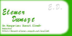 elemer dunszt business card